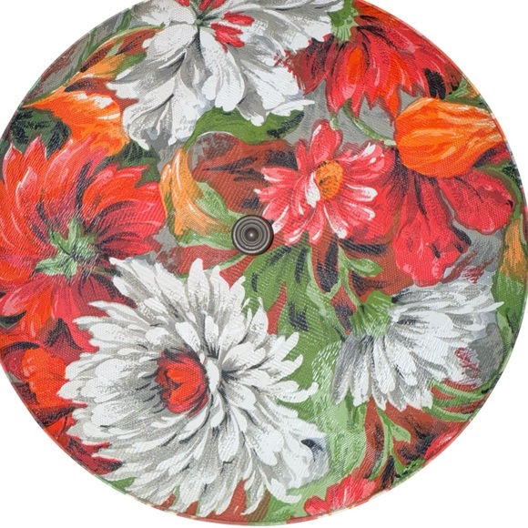 Vintage Floral Vinyl Hatbox Millinery Travel Case Cottagecore Storage Decor - Picture 3 of 10